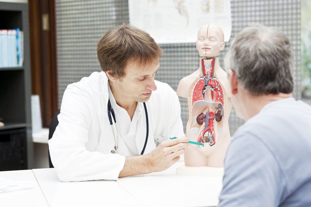 consulta cun médico para a prostatite