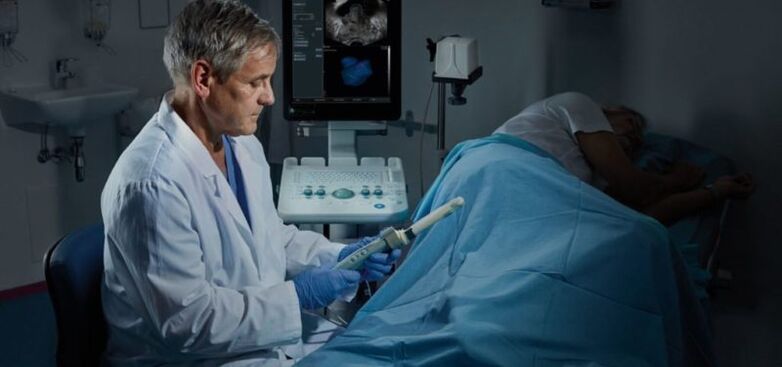 A ecografía da próstata a través do recto é un método informativo para diagnosticar a prostatite
